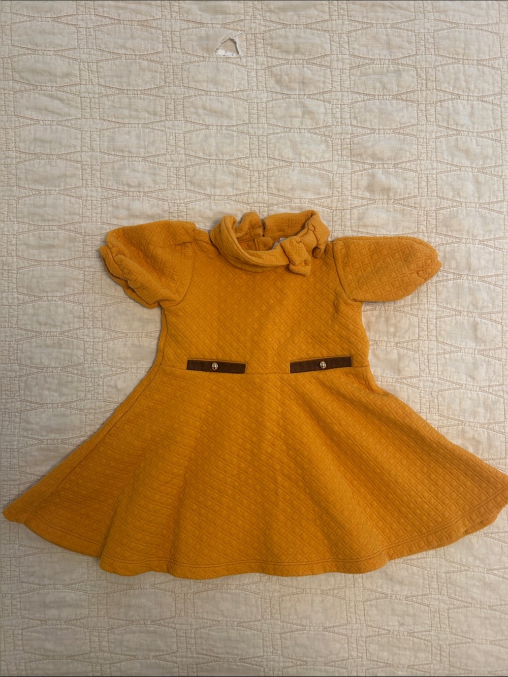Janie and Jack Mustard Knit Fit-and-Flare Dress